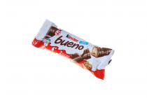 Kinder Bueno - wafel pokryty mleczną czekoladą wypełniony delikatnym mleczno-orzechowym nadzieniem 43g